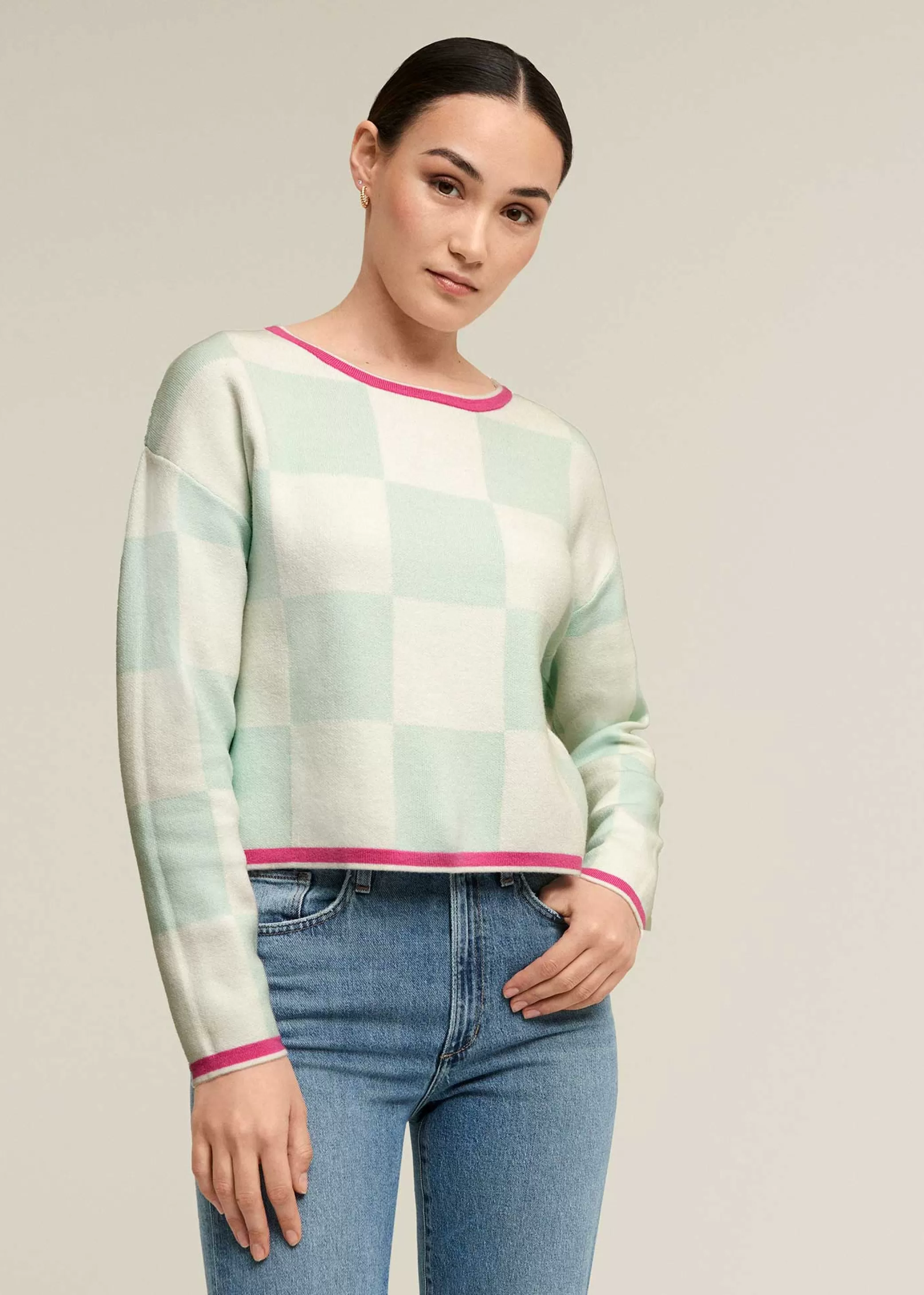 Checker Board Sweater>Isaac Mizrahi Cheap