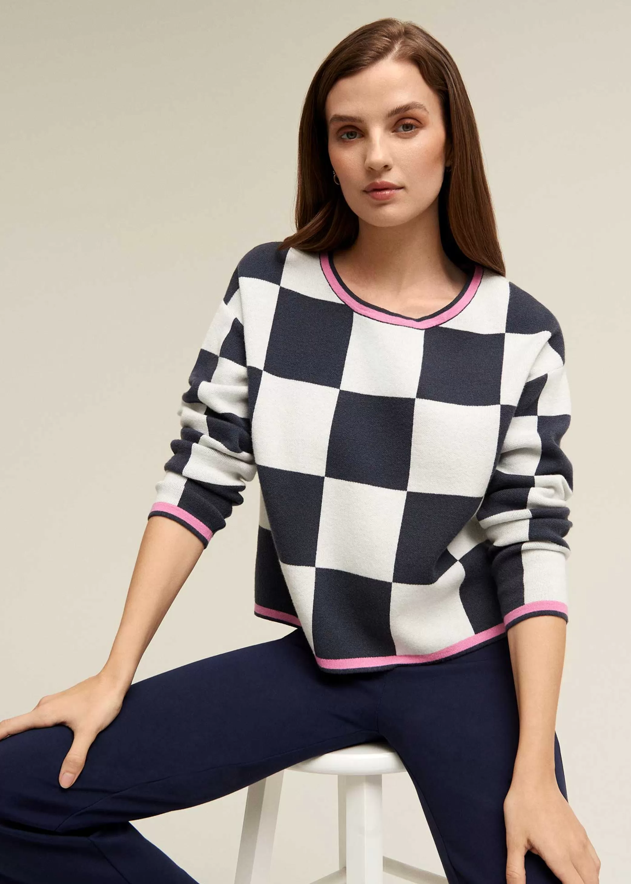 Checker Board Sweater>Isaac Mizrahi Hot