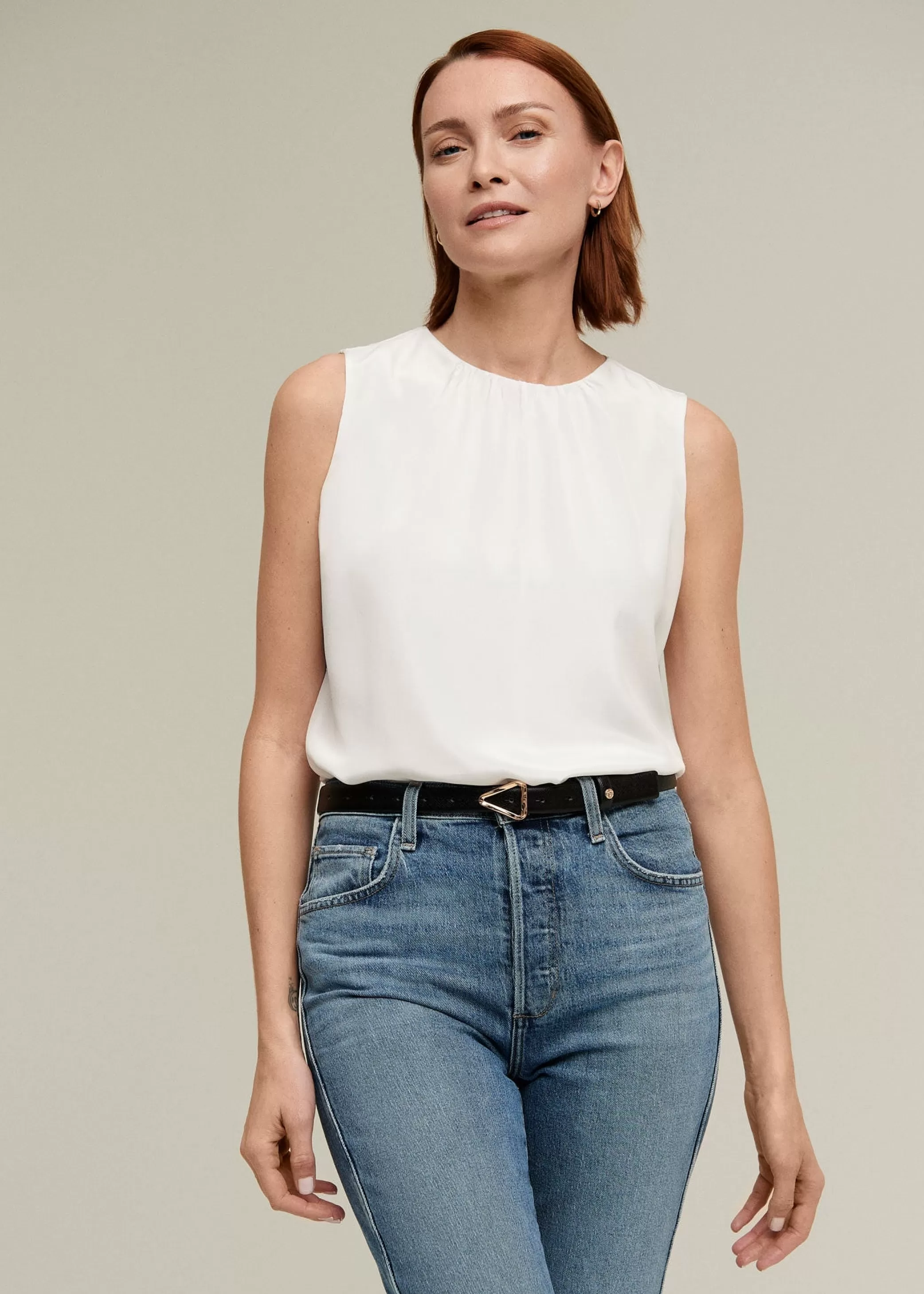 Jewel Neck Shell>Isaac Mizrahi Flash Sale