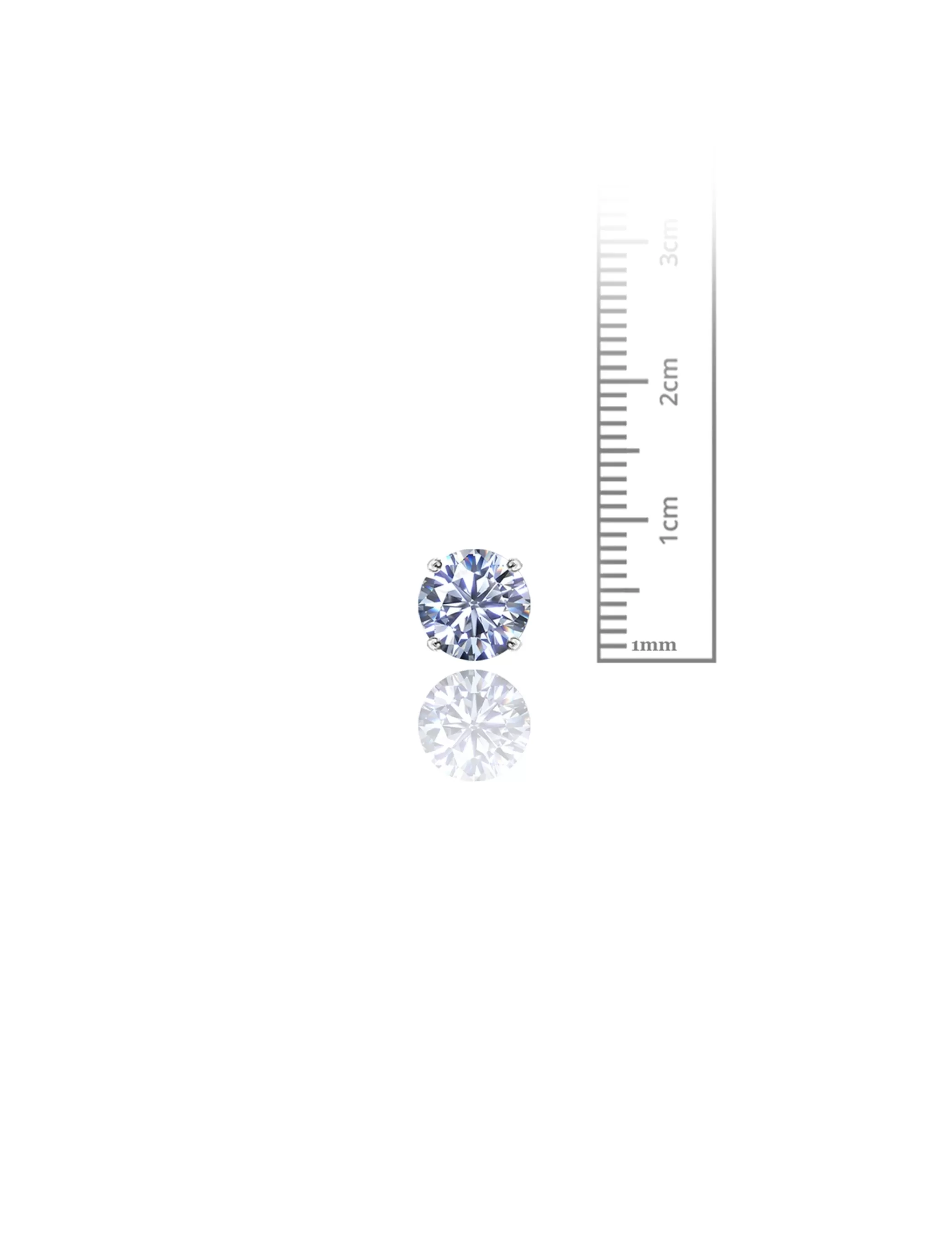 14K White Gold 8MM Round CZ Pushback Stud Earrings>Isaac Mizrahi Cheap