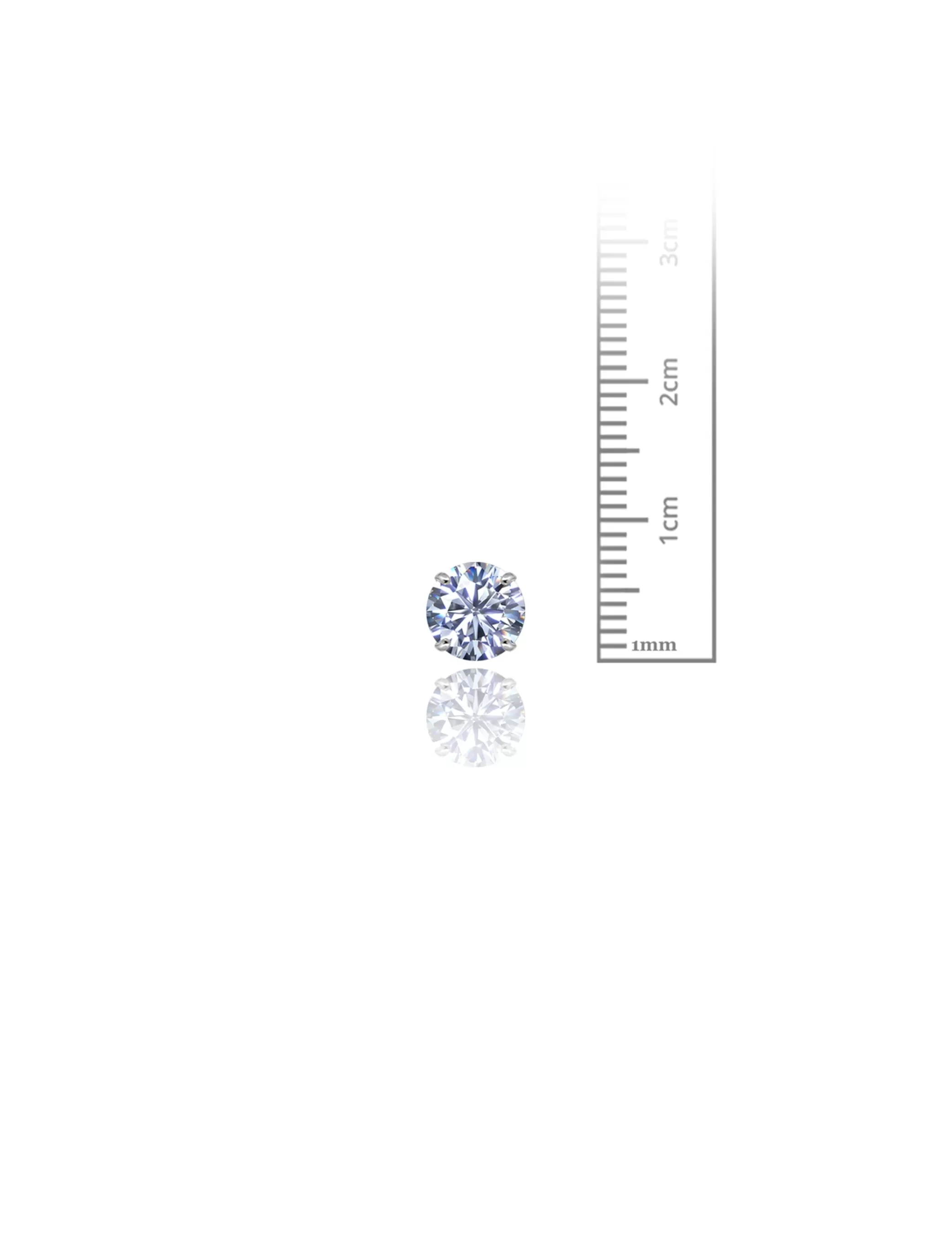 14K White Gold 7MM Round CZ Pushback Stud Earrings>Isaac Mizrahi New