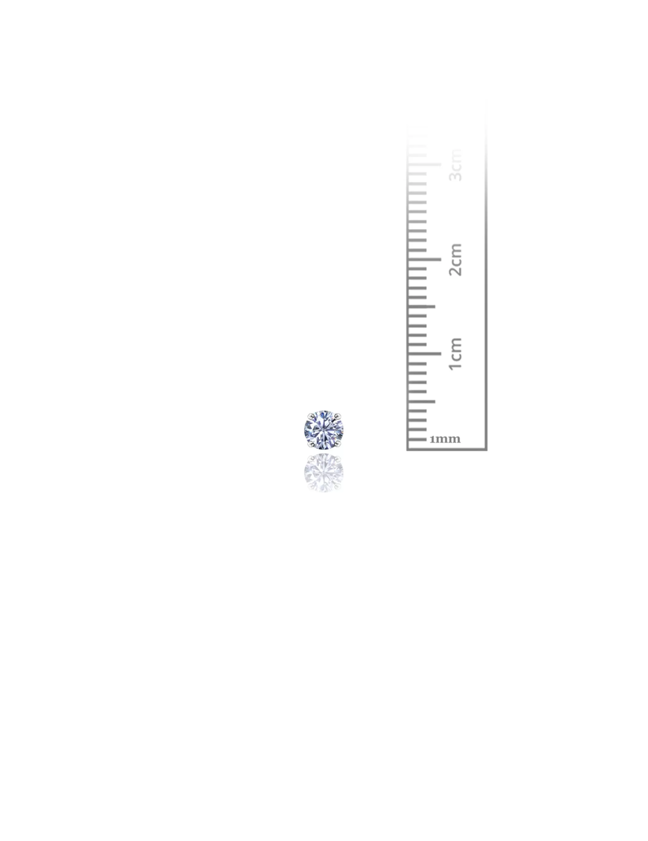 14K White Gold 4MM Round CZ Pushback Stud Earrings>Isaac Mizrahi Flash Sale