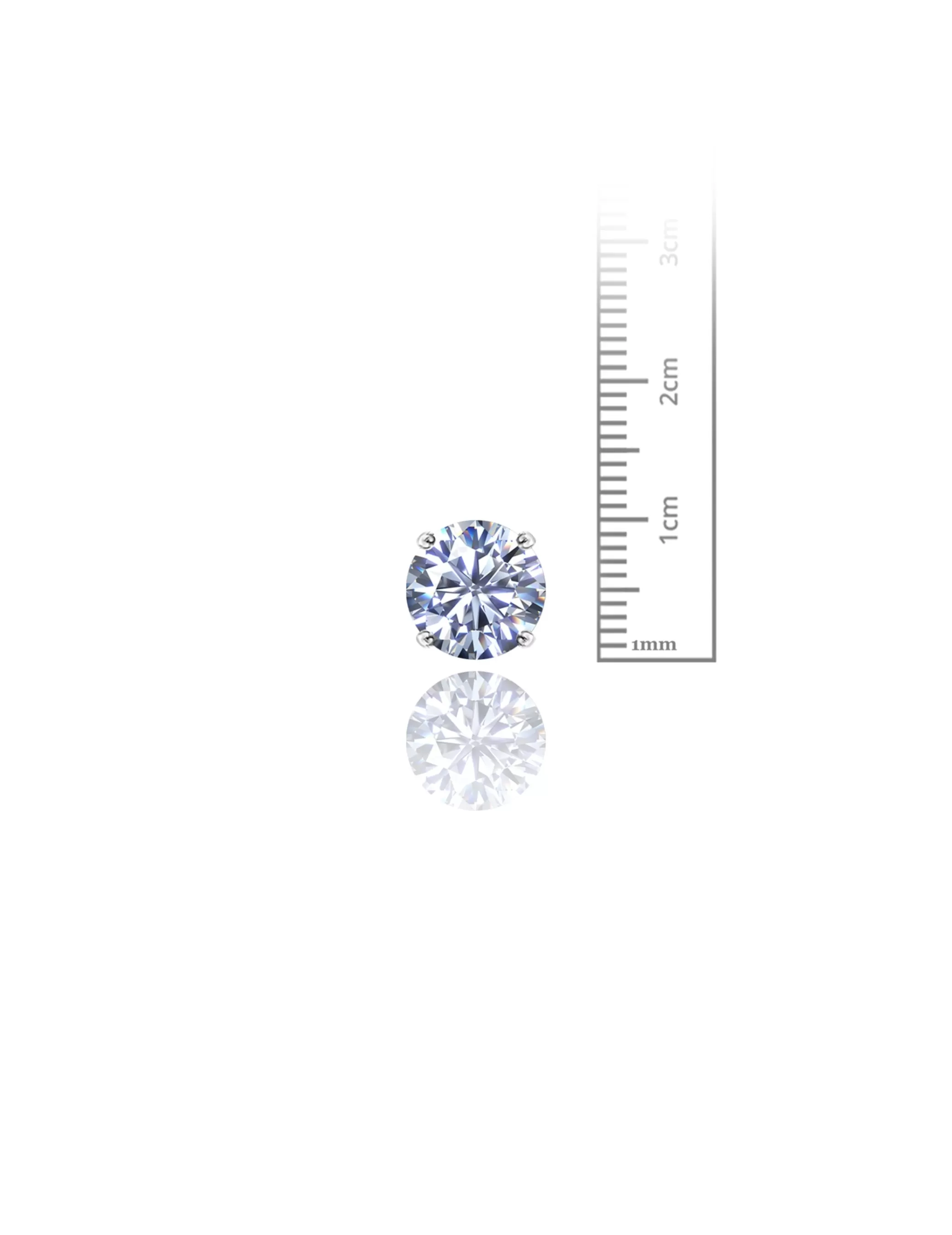 14K White Gold 10MM Round CZ Pushback Stud Earrings>Isaac Mizrahi Sale