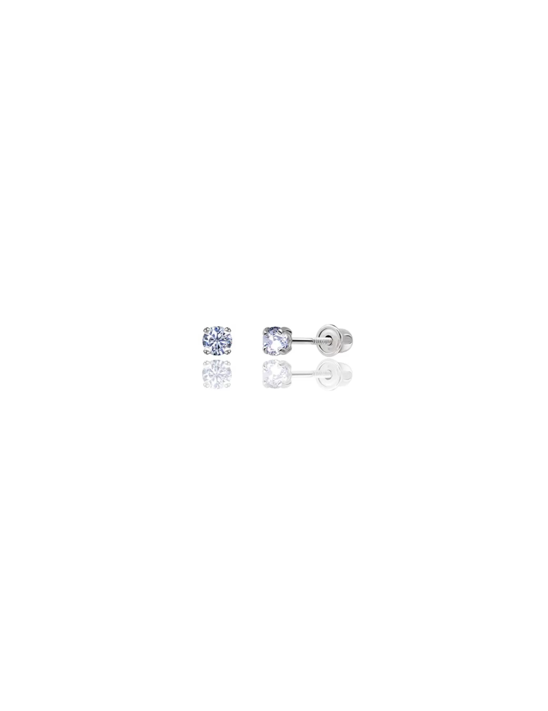 14K White Gold 2.5MM Round CZ Screwback Stud Earrings>Isaac Mizrahi Cheap