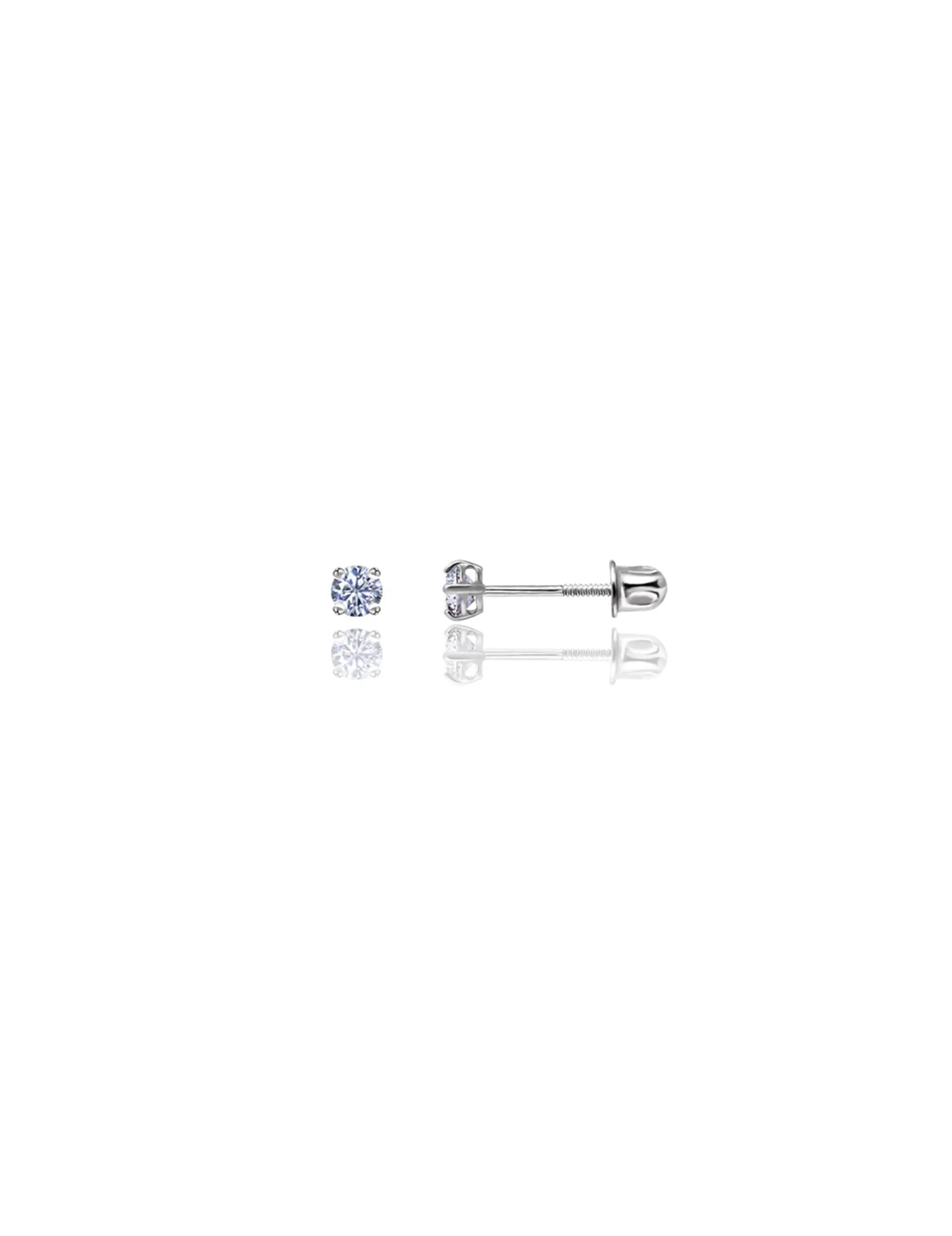 14K White Gold 2.5MM Round CZ Screwback Stud Earrings>Isaac Mizrahi Cheap