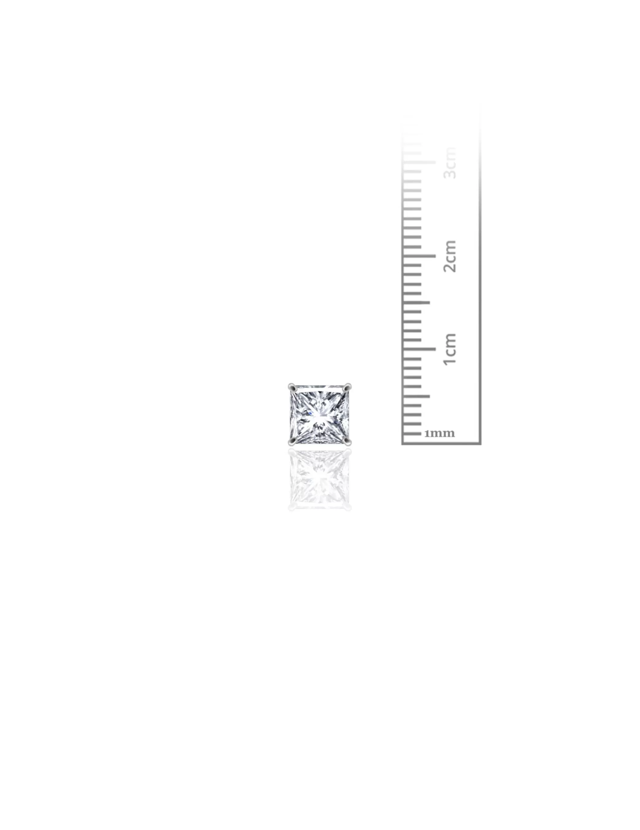 14K White Gold 6MM Square CZ Screwback Stud Earrings>Isaac Mizrahi Hot