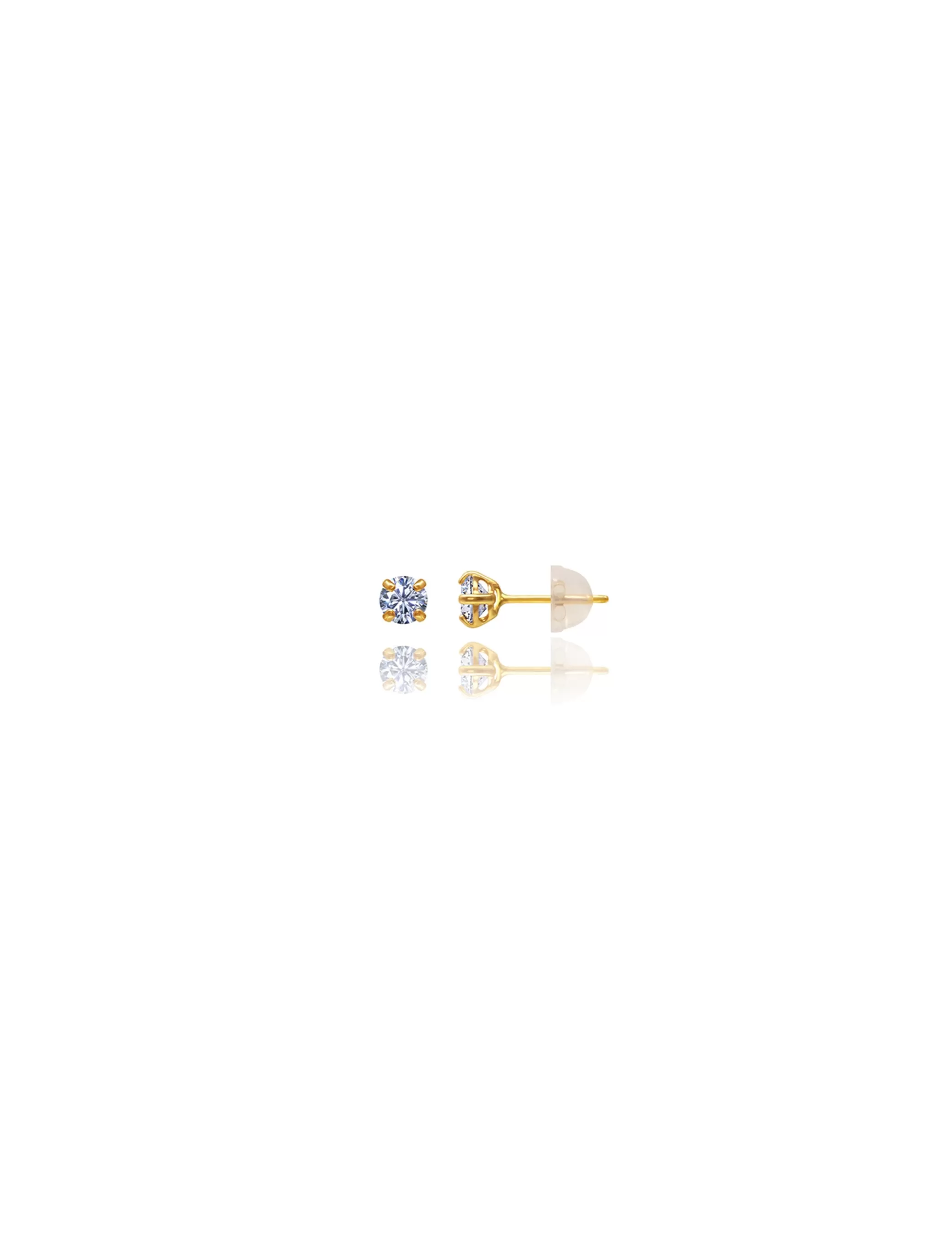 14K Yellow Gold 2.5MM Round CZ Pushback Stud Earrings>Isaac Mizrahi Cheap