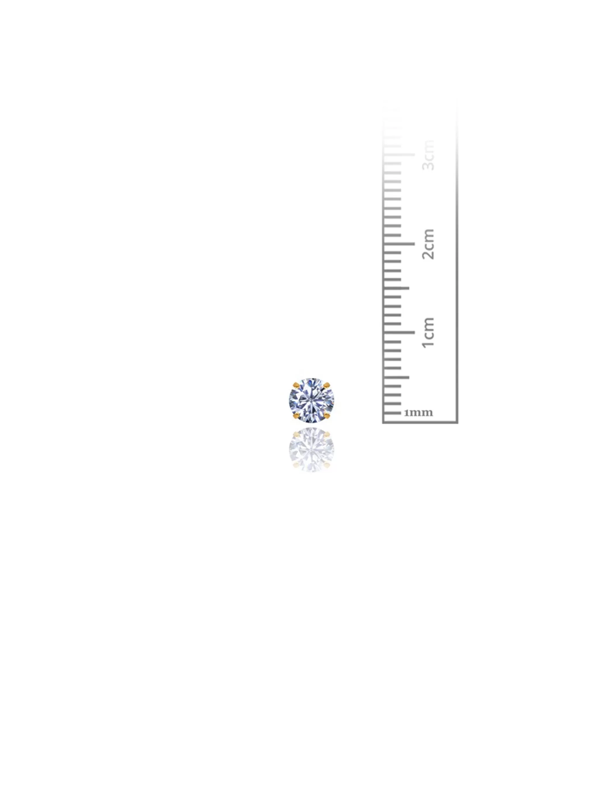 14K Yellow Gold 5MM Round CZ Pushback Stud Earrings>Isaac Mizrahi Store