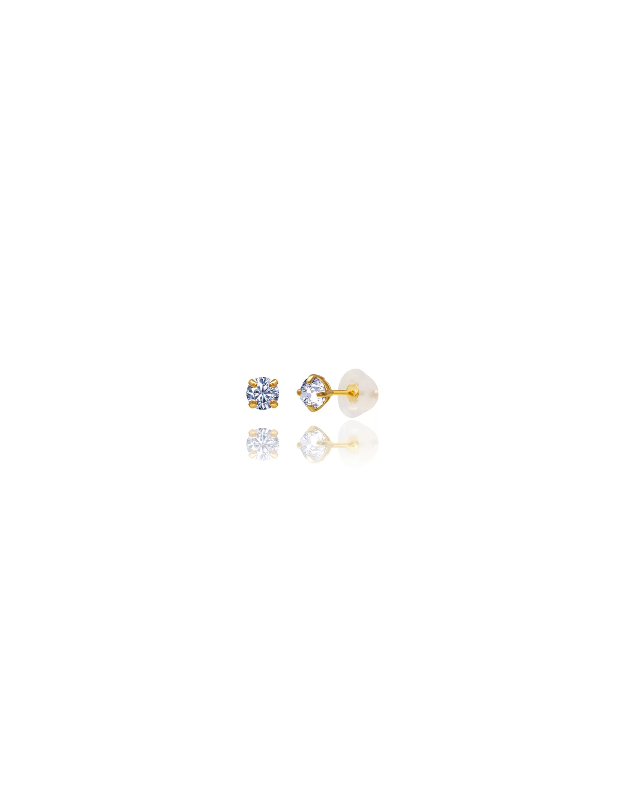 14K Yellow Gold 2.5MM Round CZ Screwback Stud Earrings>Isaac Mizrahi Online