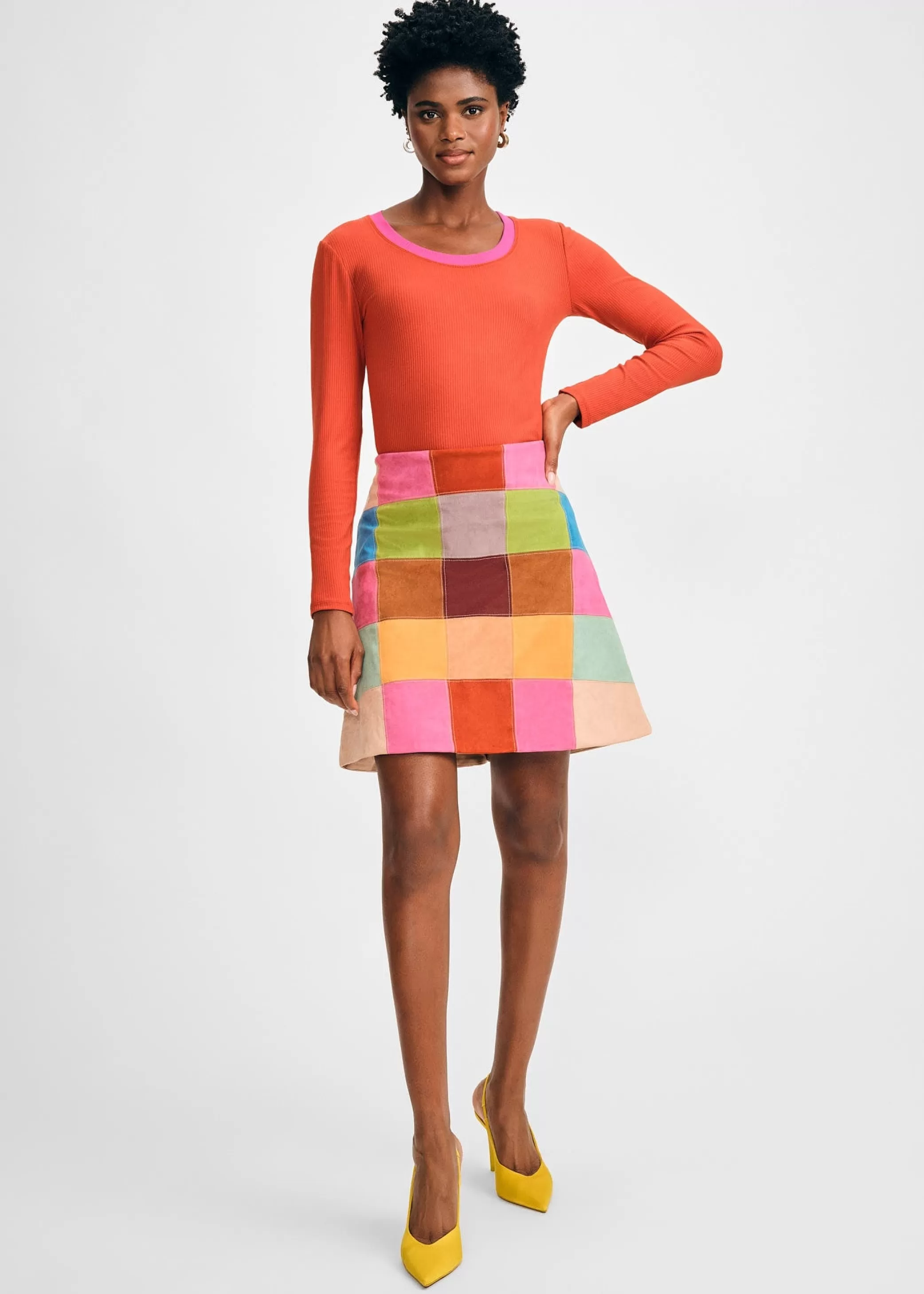 Patchwork Skirt>Isaac Mizrahi Online