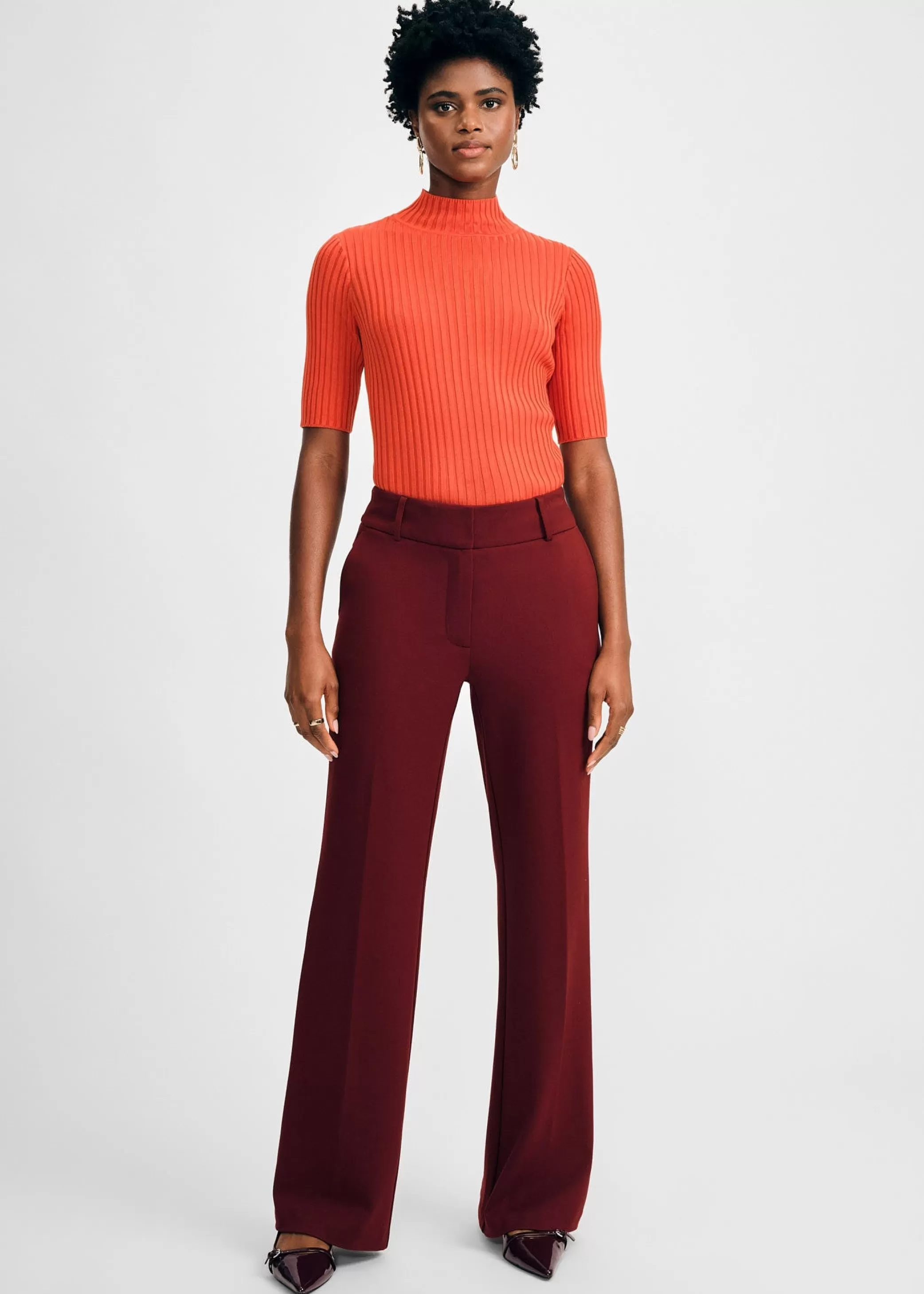 Ponte Flare Pant>Isaac Mizrahi Outlet