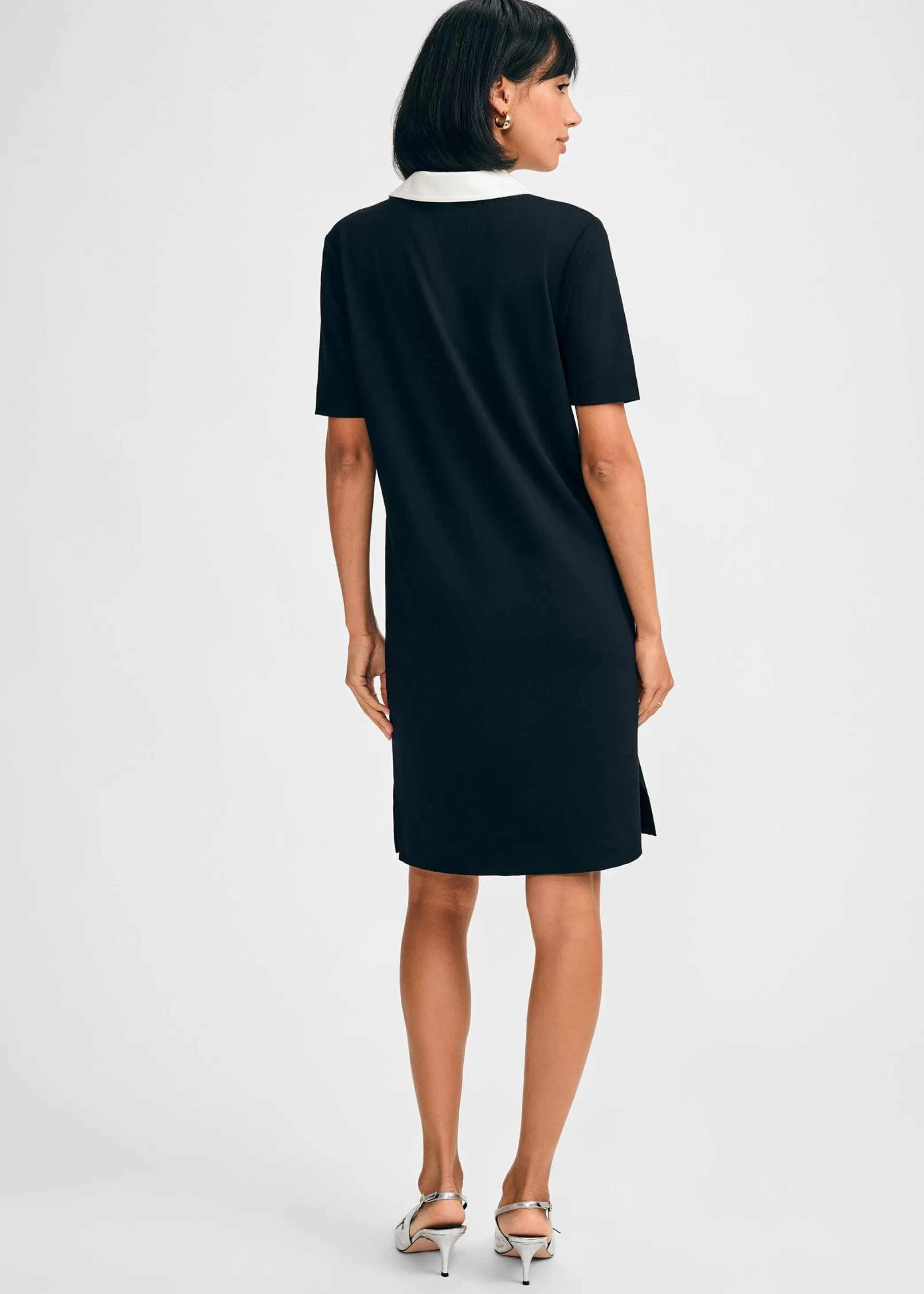 Ponte Ruffle Shirtdress>Isaac Mizrahi Clearance