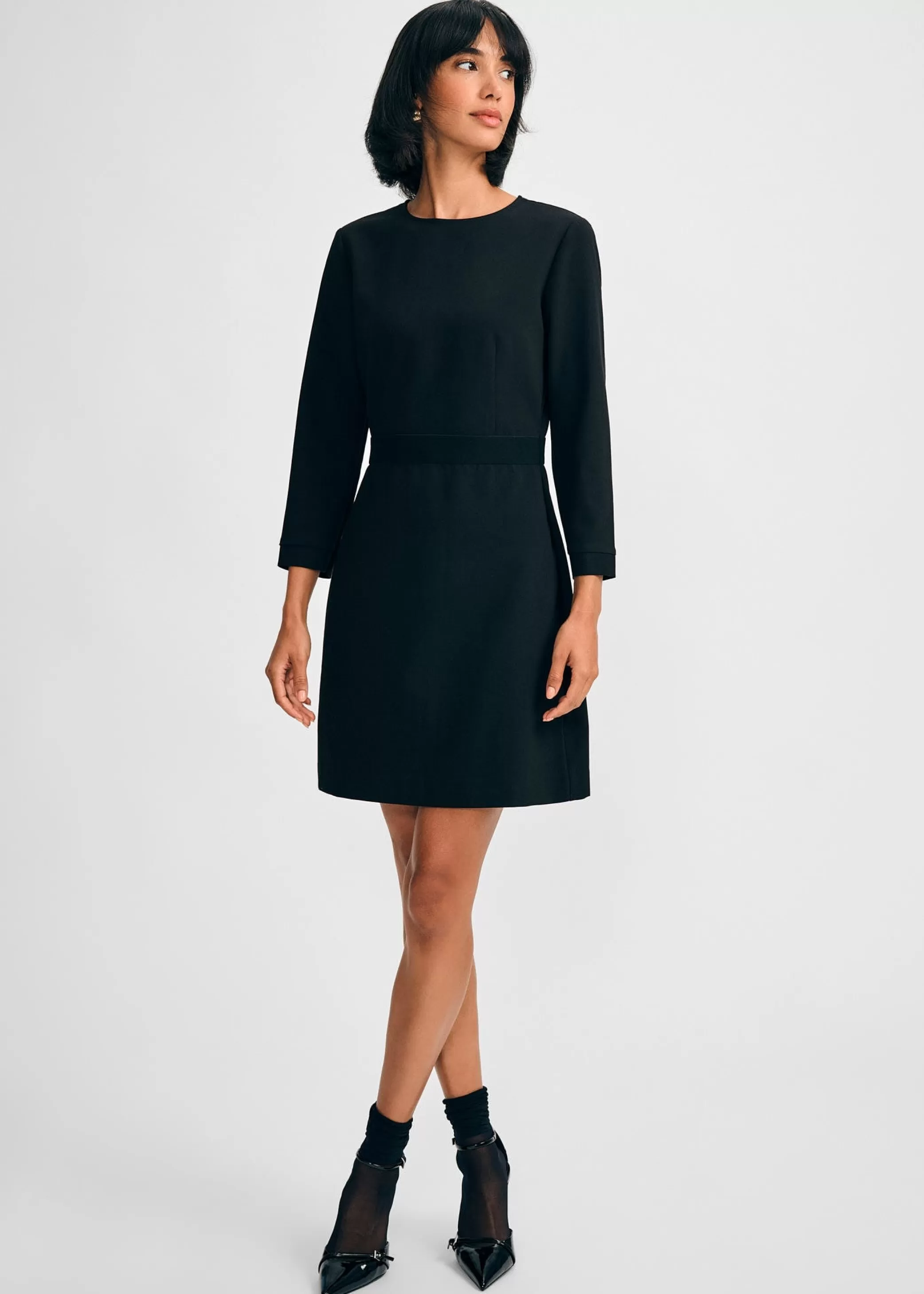 3/4 Sleeve Crepe Dress>Isaac Mizrahi Fashion