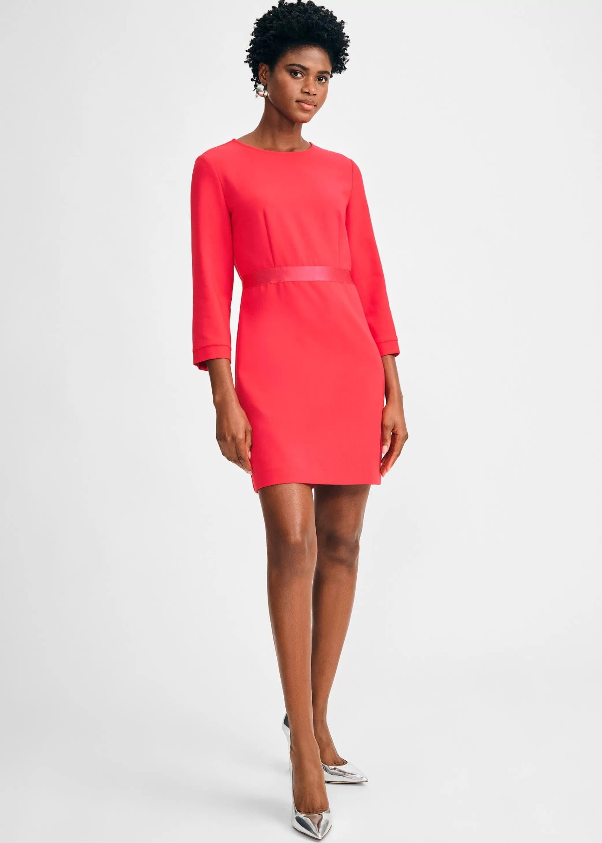 3/4 Sleeve Crepe Dress>Isaac Mizrahi Shop