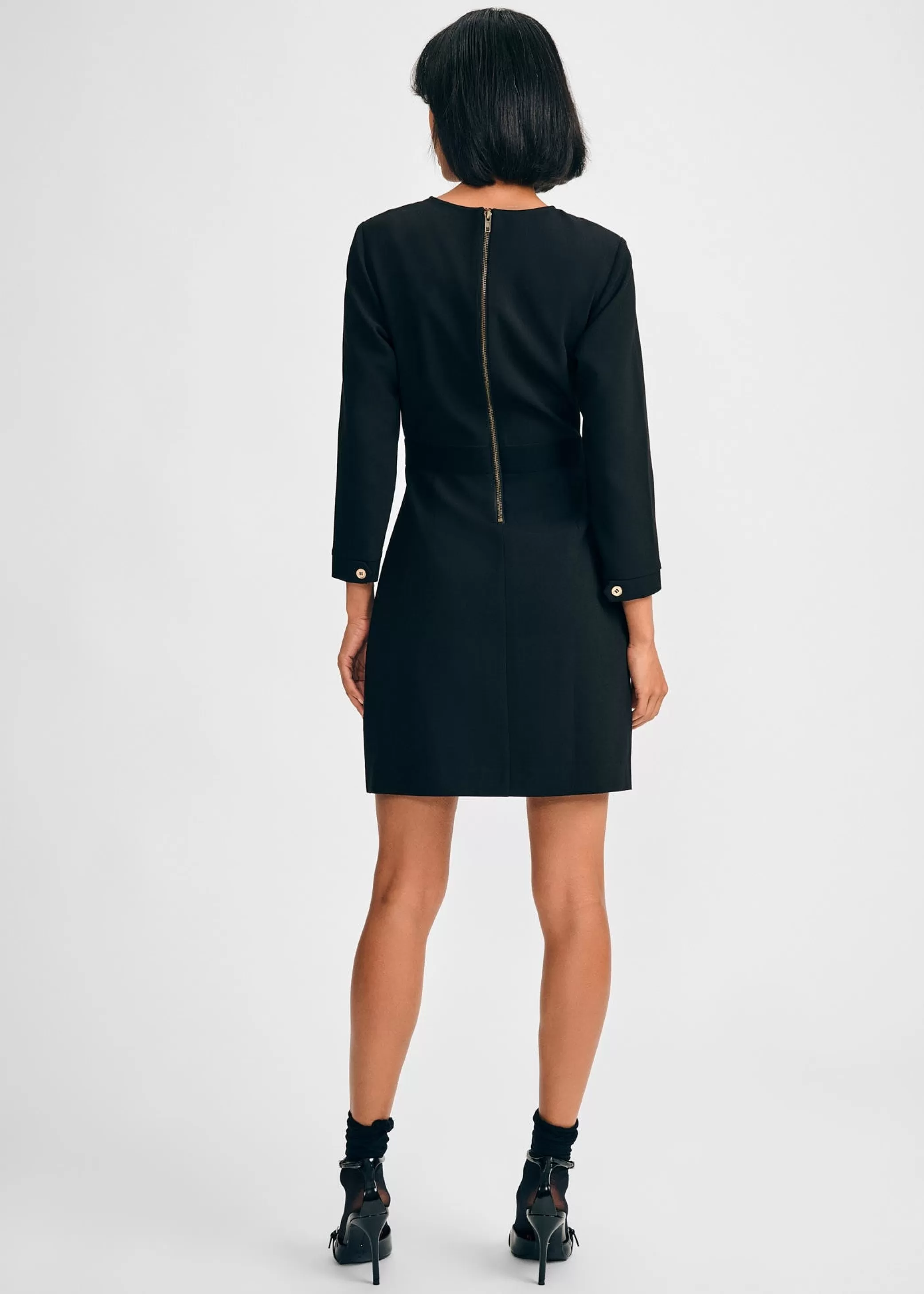 3/4 Sleeve Crepe Dress>Isaac Mizrahi Fashion