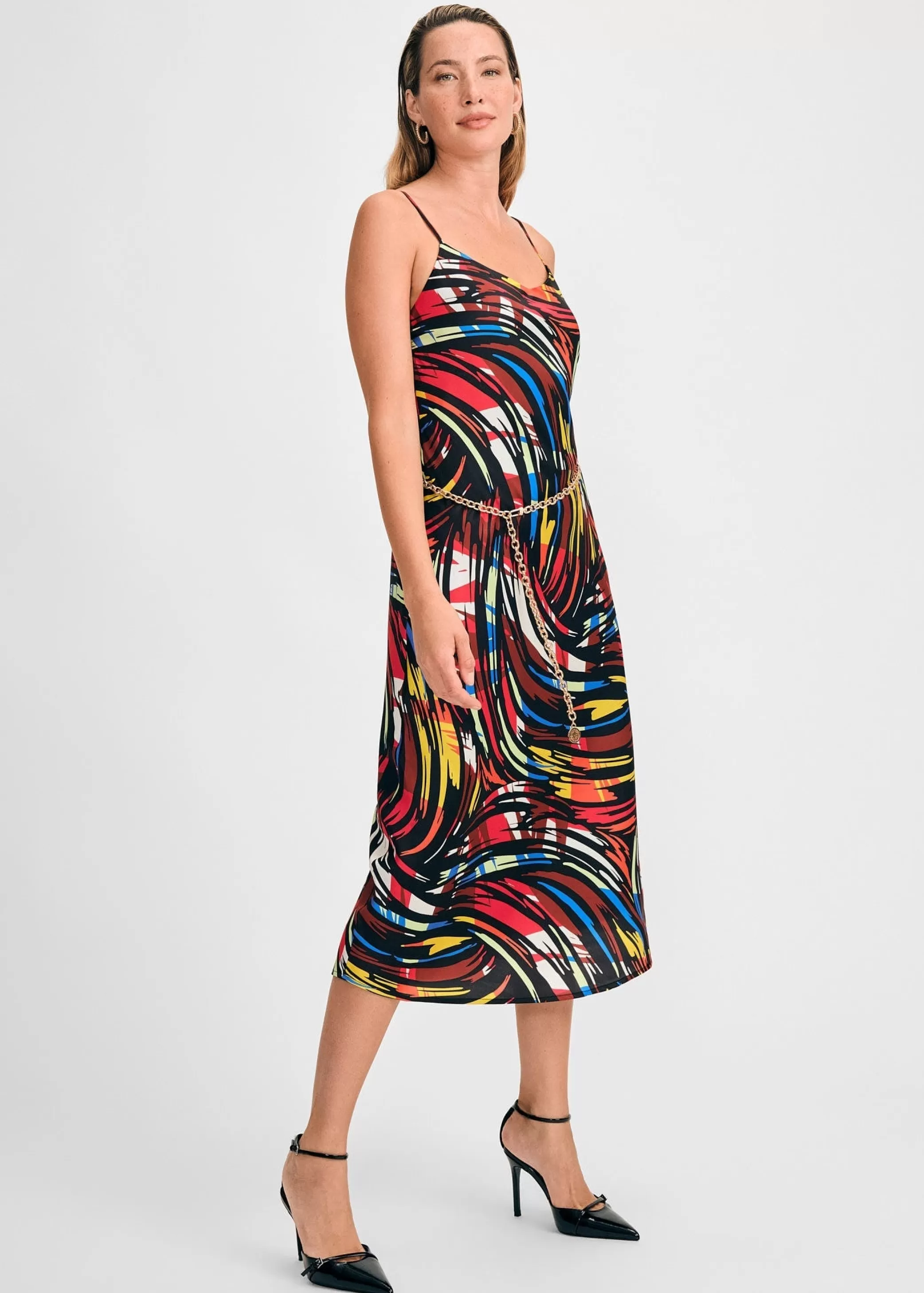 Trim Strap Slip Dress>Isaac Mizrahi Clearance